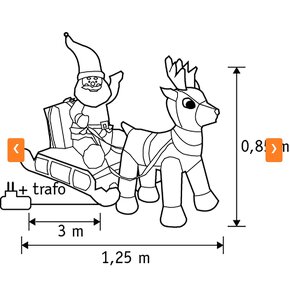 Nafukovacie Mikulašske sane s led osvetlenim - 7