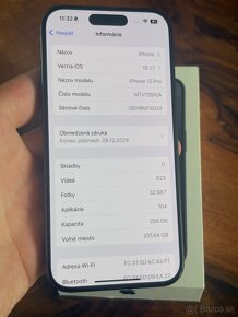 iPhone 15 Pro 256gb Black top stav - 7