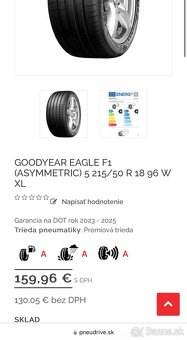 Nové letné pneu 215/50 R18 GoodYear - 7