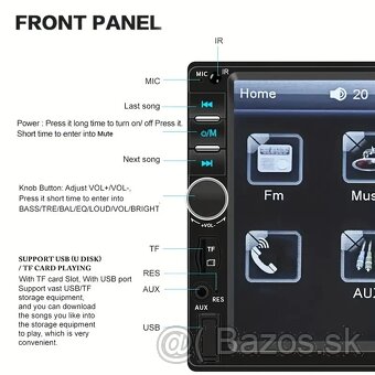 Predám 7-palcový dvojitý autorádio - 7
