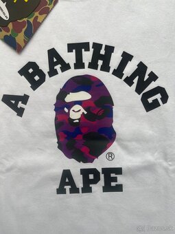 A Bathing Ape (BAPE) OG Purple Camo Ape T - shirt - White - 7