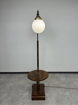 Podlahová art deco guľová lampa so stolíkom Halabala Jindřic - 7