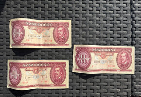 Maďarské bankovky 50 forint (Otvenforint) a 100 forint (Száz - 7