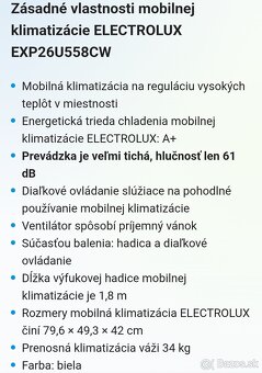 Mobilná klimatizácia Electrolux EXP26U558CW - 7