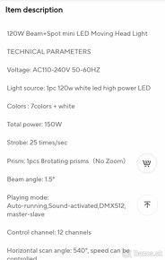 120w led rotačne hlavy (znížená cena) - 7