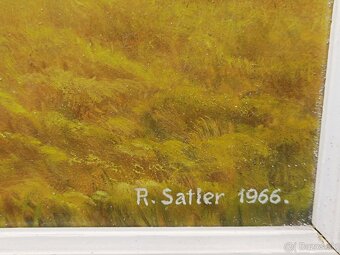 Obraz R. Satler, Chalupy 1956, olej na desce 80x60 - 7