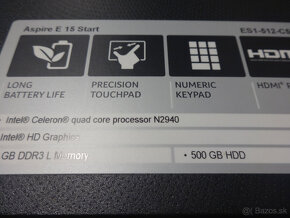 Predám notebook ACER ASPIRE E 15 ES1-512 - 7