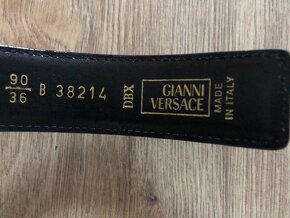 VERSACE - dámsky čierny opasok so zlatou sponou - 7