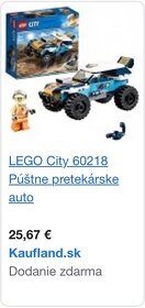 - - - LEGO City - Pustne pretekarske auto (60218) - - - - 7