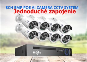 Kamerový systém HISEEU 4x IP kamera 5MP+8ch rekordér LAN POE - 7