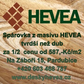 Škárovka "A" kvalita malajský dub Hevea na linky,stoly,ponky - 7