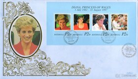 Poštové známky, filatelia: Anglicko, Lady Diana, FDC obálky - 7