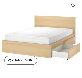 Malm postel 180x200 IKEA + nočné stolíky - 7