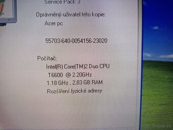 predám Acer extensa 5635 / 3gb ram / 250gb hdd / Windows xp - 7