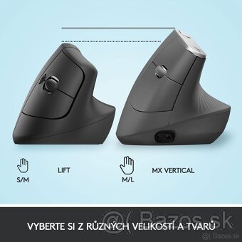 NOVÁ ergonomická bezdrôtová myš Logitech Lift Vertacal - 7