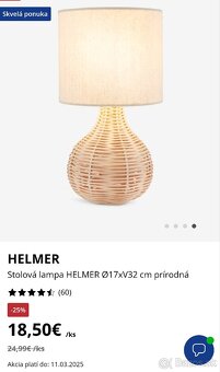 Predám 2ks stolné lampy Helmer. - 7