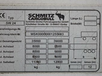 Schmitz SW 24, (POSUVKA, WALKING FLOOR), 92 CBM, NÁPRAVY SAF - 7