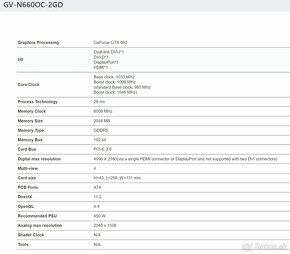 Grafická karta Gigabyte GV-N660OC-2GD - 7