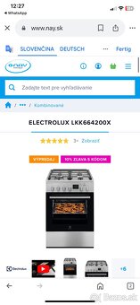 Electrolux kombinovany LKK560208X plynovy šporak 3 rocny - 7