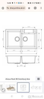 Kuchynský granitový drez Rock 90 - 7