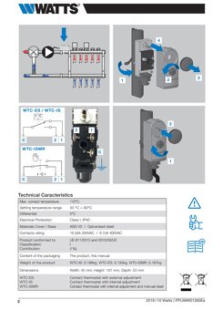 Kontaktný príložný termostat so zástrčkou Watts WTC-ES P2869 - 7