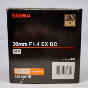 Sigma 30mm F1.4 EX DC Sony A-mount APS-C(Emount cez adapter) - 7