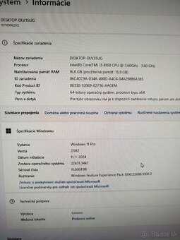 PC Lenovo / Intel i3-8100 / 16GB RAM / 500GB SSD /Windows 11 - 7