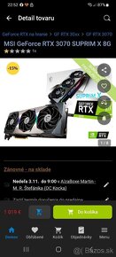 Predám grafiku MSI GeForce RTX 3070 SUPRIM X 8G - 7