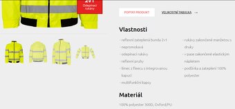 Pracovná reflexná oteplená bunda v. L-XL nová, - 7