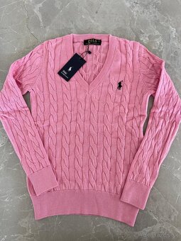 Ralph Lauren Polo dámsky sveter tmavo ružové neon - 7