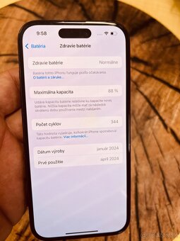 iPhone 15 black 128 batérie 88% záruka O2 - 7