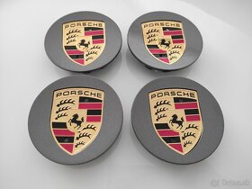 Stredove krytky diskov Porsche strieborne, cierne, grafit - 7