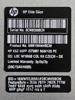 HP Elite Slice G2 USFF (i5-7500T/8GB DDR4/128GB NVMe/90W) - 7