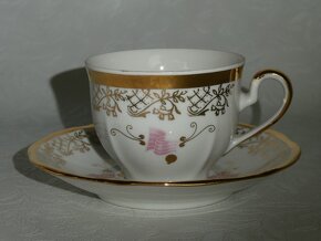 Porcelánový mocca servis maľované J - 7