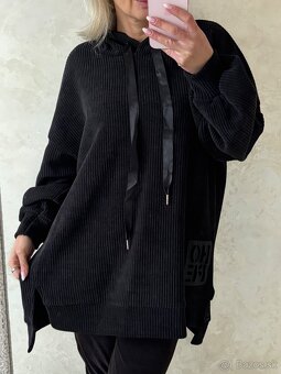 Dámska oversize menčestrová mikina black - 7