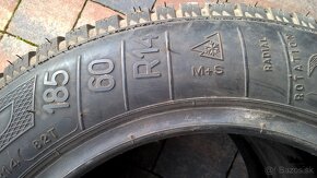 2 ks ZIMNÉ 185/60 R14 82T  KLEBER cca 7-7,5 mm LEN 15,-€/kus - 7