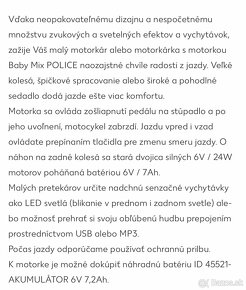 Predám detskú elektrickú motorku - 7