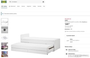 Ikea postel SLAKT s pristelkou - 7