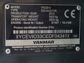 YANMAR VIO33-U Mini rýpadlo 3,6t + ROTATOR + 3 VEDRA 2015 Im - 7