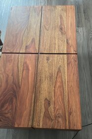 Pozor Masívny drevený konferenčný stolík Bolt 110cm sheesham - 7