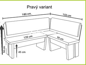 Kuchynská rohová lavica - 7