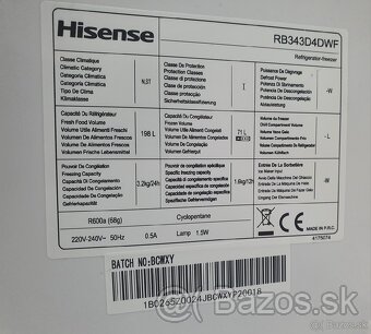 Chladička s mrazničkou Hisense - 7