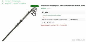 Teleskopický prút Prowess Scorpium Tele 3,9m 3,5lb - 7