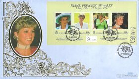 Poštové známky, filatelia: Anglicko, Lady Diana, FDC obálky - 7