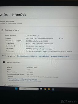 Herný notebook -Ryzen5 5600h ,RTX 3050 ,32Gb Ram - 7