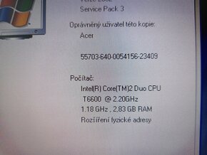 predám Acer extensa 5635 / 4gb ram / 250gb hdd / Windows xp - 7