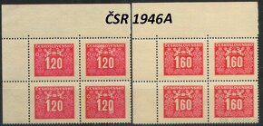 Poštové známky, filatelia: ČSSR 1945-58, čisté štvorbloky - 7