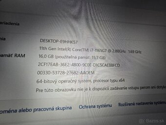 Vykonny Dell Precision 3560 so 16gb ram NVIDIA Quadro T500 i - 7