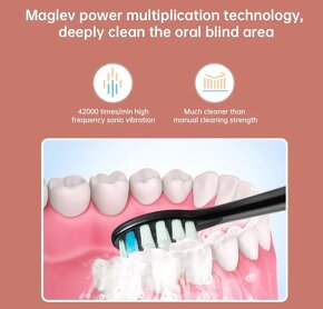 Sonická elektronická kefka s časovačom / 5 módov / 4 hlavice - 7