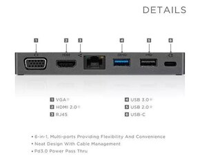 Lenovo Powered USB-C Travel Hub, Dockovacia stanica - 7